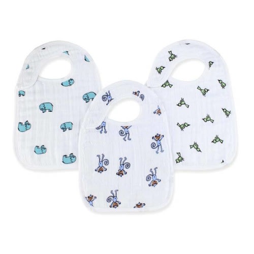 boutique cotton muslin snap bibs 3 pack