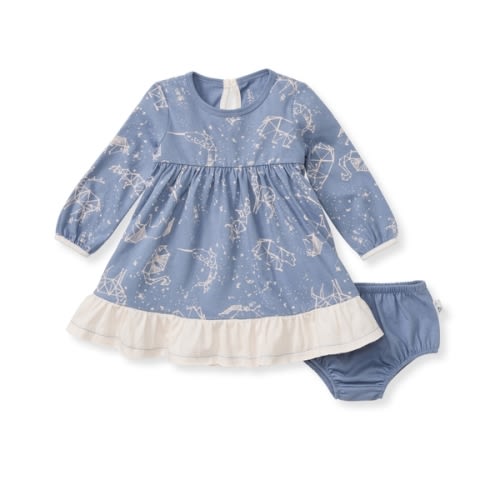 Starry Animals Organic Cotton Baby Dress
