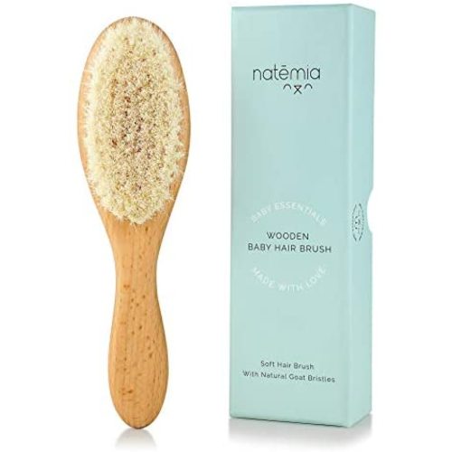 Natemia Quality Wooden Baby Hair Brush