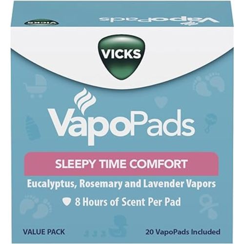 Vicks Soothing Sleepy Time Comfort VapoPads Value Pack, 20 Count Rosemary, Lavender and Eucalyptus Refill Scent Pads, Vapor Pads Humidifiers, Vaporizers and Steam Inhaler, FSA & HSA Eligible