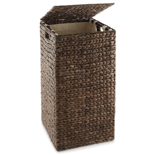 Square Laundry Hamper Basket w Lid and Liner for Clothes Water