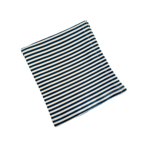 Steel Blue Stripe / Organic Ribbed Swaddle