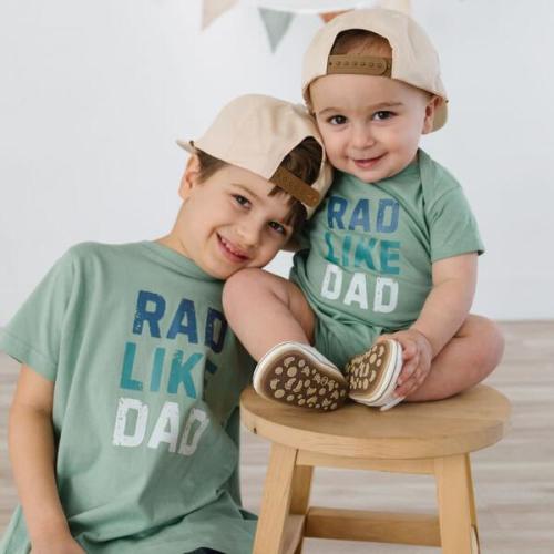 Rad Like Dad Short Sleeve Bodysuit, Sage - Sweet Wink | Maisonette