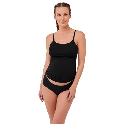 Pact Organic Cotton Maternity Camisole, Adjustable Nursing Tops Built-in Bra for Easy Breastfeeding