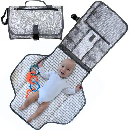 Suessie Portable Nappy Changing Mat - Waterproof Baby Change Pad for Travel (Sweet Dreams)