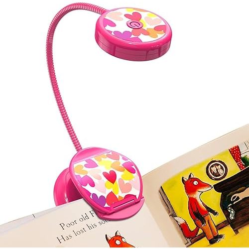 Vekkia Cute Rechargeable Book Light, Eye-Care Clip on Lights for Reading in Bed, 3 Colors & 3 Brightness, 1.8oz Lightweight, Up to 40 Hours Useage, Great Gifts for Kids & Readers (Rose Red)