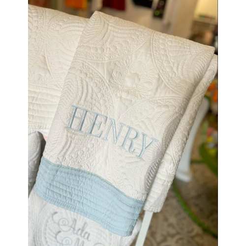 Personalized Heirloom Quilt includes first name OR three letter monogram, Custom Monogrammed Blanket,Baby Quilt, Baby Gift, Baby Shower gift