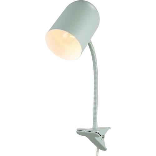 Globe Electric 52302 Carter 15" Clip-Arm Desk Lamp, Matte Teal, Adjustable Gooseneck Arm, in-Line On Off Switch
