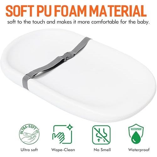 Baby Changing Pad,Waterproof & Easy to Clean,PU Foam Changing Pad on Table Topper for Changing Diaper and Dresser