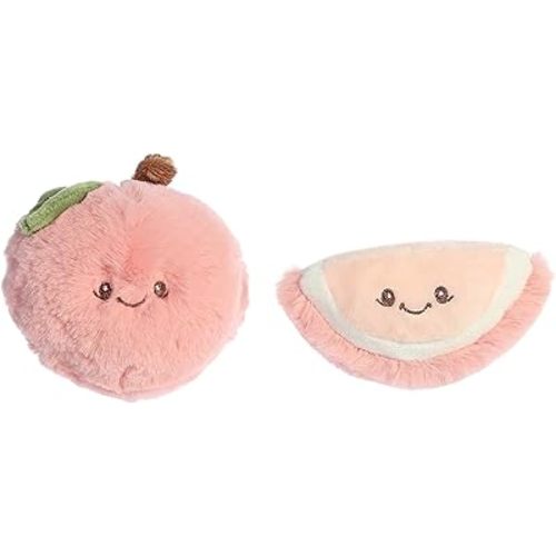 Ebba™ Adorable Precious Produce™ Peach Rattle & Crinkle Set Baby Stuffed Animal - Bright & Colorful Design - Interactive Fun - Pink 3.5 Inches