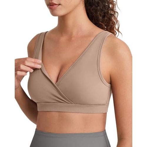 G4Free BareFeel Maternity Bra Wireless V Neck Nursing Bras for Breastfeeding U Back Pregnancy Sleep Bras Yoga