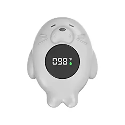 Baby Bath Thermometer Safety, Auto ON/Off Waterproof Bathtub Thermometer with Temperature Warning, Rubber Sea Otter Pool Floating Toy for Infant Toddler Bathing