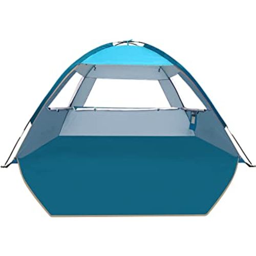 COMMOUDS Beach Tent Sun Shade for 3/4-5/6-7/8-10 Person, UPF 50+ Beach Sun Shelter Canopy Tent, Lightweight, Easy Set Up and Carry
