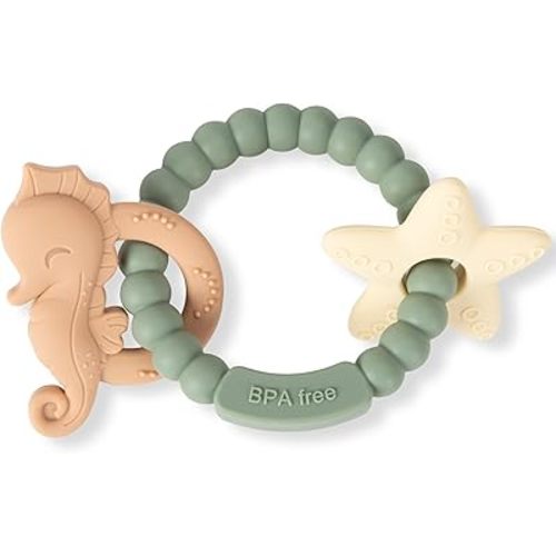 Silicone Teethers for Babies 0-6 6-12 Months Baby Teething Toys Teething Ring for Infant Boys Girls