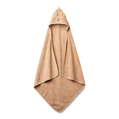 Baby Hooded Towel – Organic Cotton Baby Bath Towels – Baby Towels, Baby Bath Towels for Baby Boy, Baby Girl, 32" x 32" Super-Soft and Absorbent Baby Towels for Newborn(Bear - Natural)
