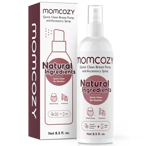 Momcozy Portable Breast Pump Cleaning Spray, Effective Milk Fat Removal & Residue-Free, Natural Grapefruit Scent, Pump Spray for Breast Pump or Accessories, and Other Baby Products, 8.5 Fl Oz