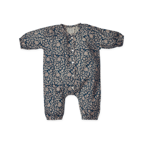 Bibou Fleurs Block Print Baby Romper - Bonheur du Jour - Baboushkini