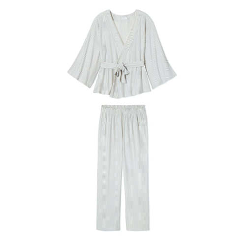 DreamKnit Kimono Pajama Set in Stone — S