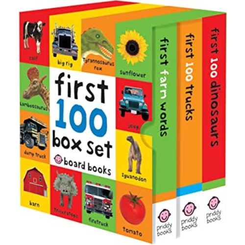 First 100 Box Set: Farm, Dino, Trucks