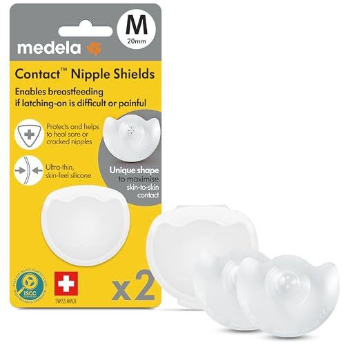 Medela Contact Nipple Shields, Medium 20mm | For Latching Difficulties during Breastfeeding, Flat or Inverted Nipples