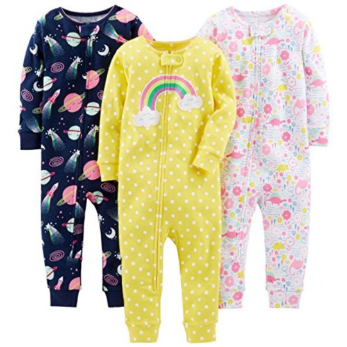 Simple Joys by Carter's Girls' 3-Pack Snug Fit Footless Cotton Pajamas
