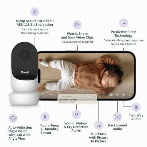 Owlet Cam 2 HD Video Baby Monitor - White
