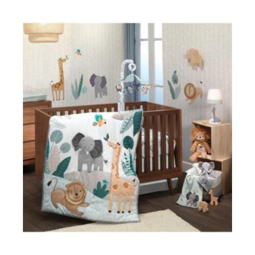 Jungle Friends 5-Piece Safari Animals Nursery Baby Crib Bedding Set