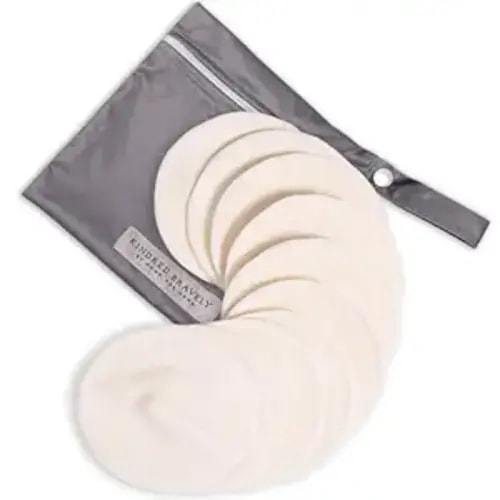 Kindred Bravely Organic Reusable Nursing Pads, Washable, for Breastfeeding & Leaking with Carry Bag, 10 Pack 4.5" D (Twilight Regular)