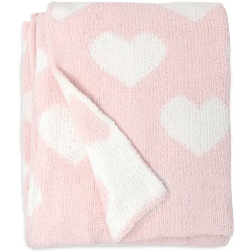 Amazon.com: Living Textiles Pink Hearts Chenille Soft Baby Blanket Reversible Premium Cozy Fabric for Best Comfort - for Infant,Toddler,Newborn,Nursery,Girl,Throw,Crib,Stroller,Gift, Pink Hearts 40x30 : Home & Kitchen