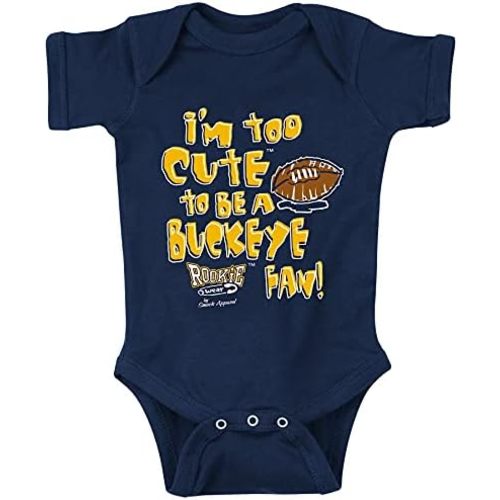 Smack Apparel Michigan Football Fans. Too Cute (Anti-Ohio State) Navy Onesie or Toddler Tee (NB-5/6T)