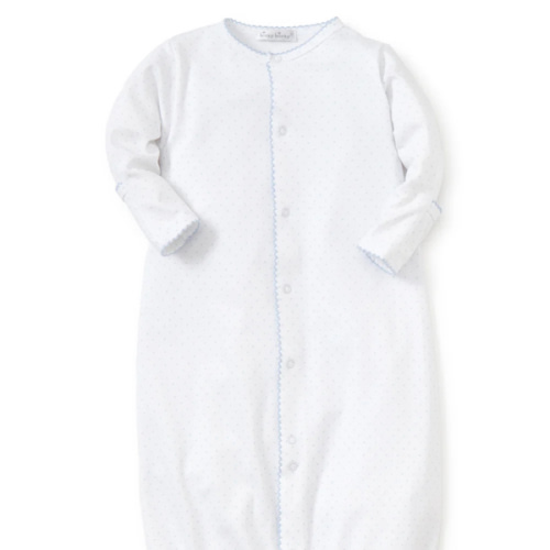 White/Blue New Kissy Dots Print Converter Gown