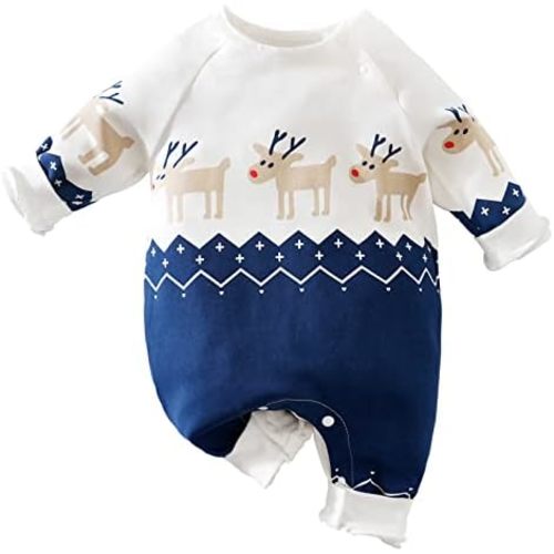 My First Christmas Baby Boy Girl Outfit Newborn Romper Infant Long Sleeve Xmas Santa Onesie Elf Reindeer Clothes