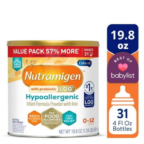 Nutramigen with Probiotic LGG Hypoallergenic Powder Baby Formula, 19.8 oz Can