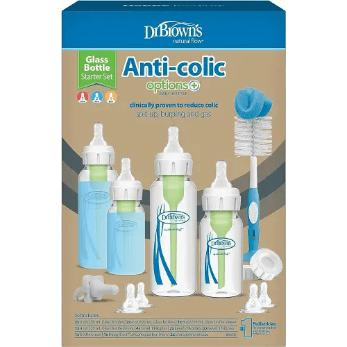 Dr. Brown’s Natural Flow Anti-Colic Options+ Narrow Glass Bottle Starter Set