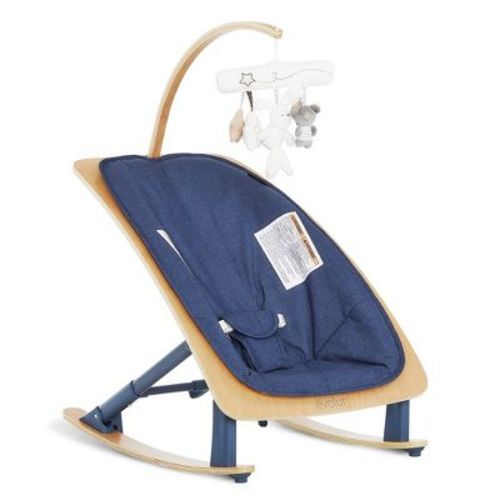 Evolur Tory 2-in-1 Rocker & Chair In Light Gray