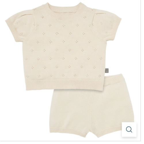 2-Piece Baby Girls Beige Sweater Knit Top and Shorts Set – Gerber Childrenswear