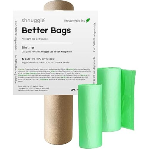 Better Bag Diaper Pail Liners – 30 Refill Bags (2 x 15 Packs) – Fits Eco-Touch Diaper Pail – Made with Plant-Based Materials, Leak-Resistant - 90 Day Refill