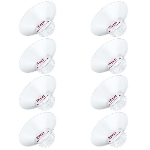 Flange Insert 8PCS 15/17/19/21mm*2Pcs Compatible with Momcozy M9/M6/M5/S12 Pro/V1 Pro/V2 pro, Spectra/Medela/Elvie/NCVI/TSRETE/eufy/Lansinoh/Paruu/MomMed Breast Pump 24mm Shields/Flanges