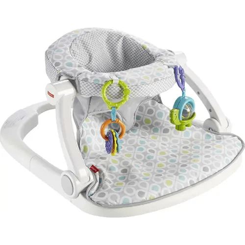 Fisher-Price Portable Baby Chair Sit-Me-Up Floor Seat With Developmental Toys & Machine Washable Seat Pad, Honeydew Drop