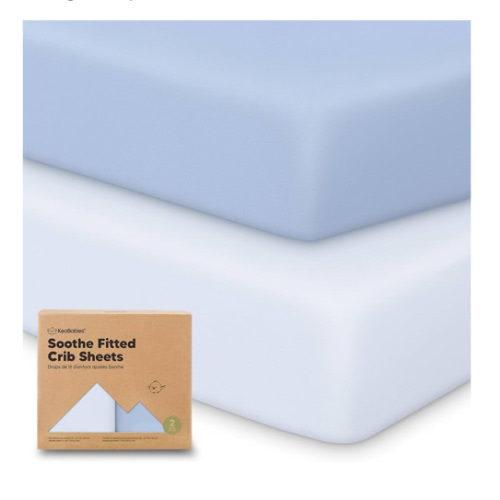 KeaBabies 2-Pack Organic Crib Sheets for Boys, Girls - 52x28 Fitted Crib Mattress Sheet Neutral, Breathable Jersey Cotton Cover for Baby Bed, Toddler Mattress, Soft & Cute Prints (Blue Flax)