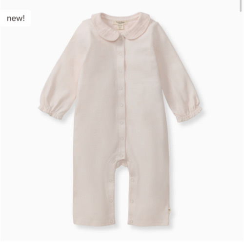 Muslin Collar Baby Girl Pink Jumpsuit