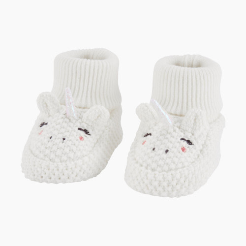 Carter's Crochet Booties - White Unicorns, Newborn