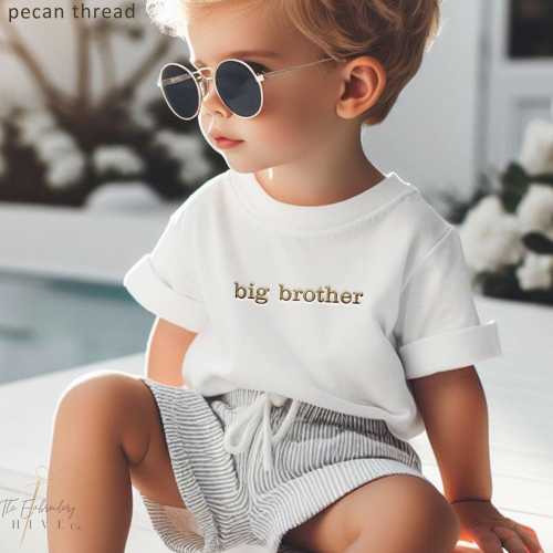 Embroidered Big Brother Shirt, T-Shirt, Tee, Big bro Baby Pregnancy Announcement to Family, Grandparents, Husband, Toddler, Siblings 824