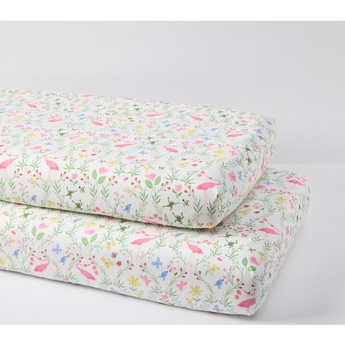 Penelope Floral Organic Crib Fitted Sheet
