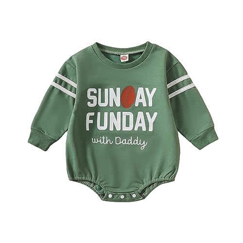 Eadrioss Newborn Baby Football Outfit Infant Boys Girls Game Day Crewneck Shirts Romper Sweatshirt Onesie Football Clothes