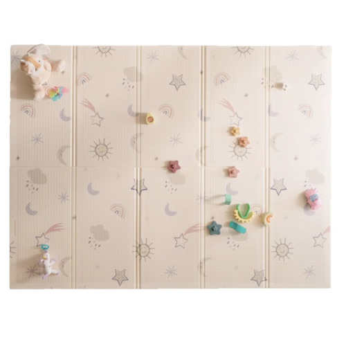 Nuby Reversible Baby Floor Mat - Foldable and Lightweight Baby Play Mat for Floor - Easy Storage and Travel - Stars and Sky