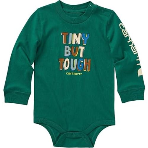 Carhartt long sleeve Tiny but Tough Bodysuit, Medium Green - 18 Month
