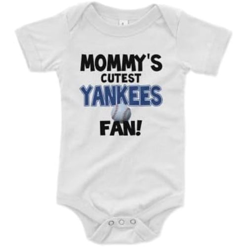 NanyCrafts Baby's Mommy's Cutest Yankees Fan Bodysuit, Baby Yankees Fan