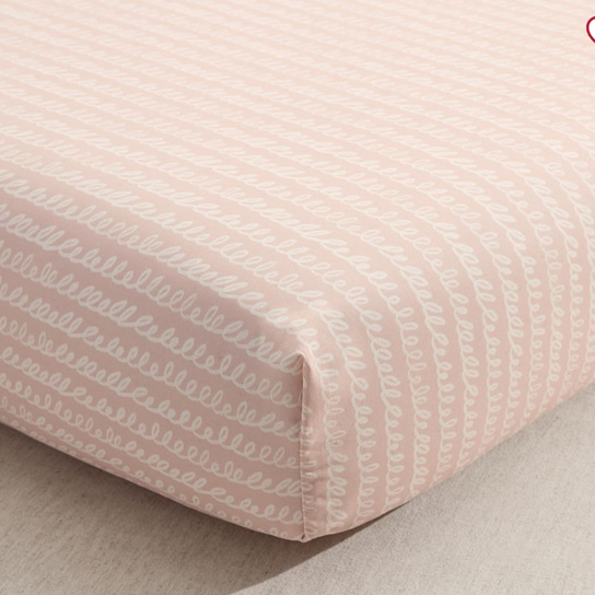 Set of 2 Squiggle Organic Crib Fitted Sheet