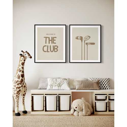 Golf Nursery Decor Set of 2 Prints, Golf Nursery, Digital Prints, Boho Golf Boys Room Decor, Playroom Golf Wall Art, GOLF Clubs